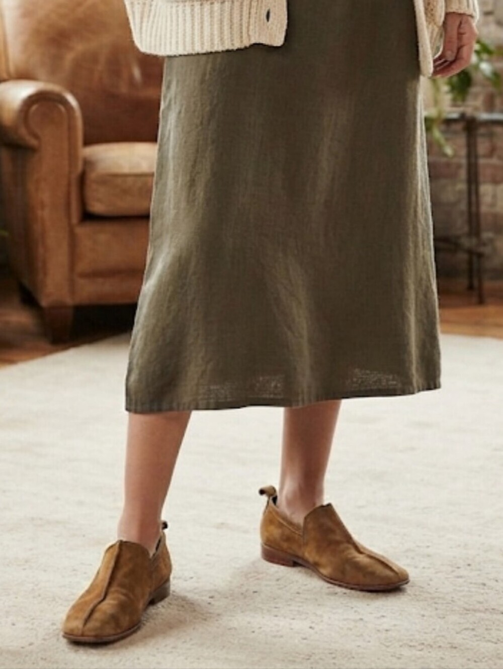 Bird Of Flight Anthropologie Women Square Toe Suede Loafers Shoes Sz 6